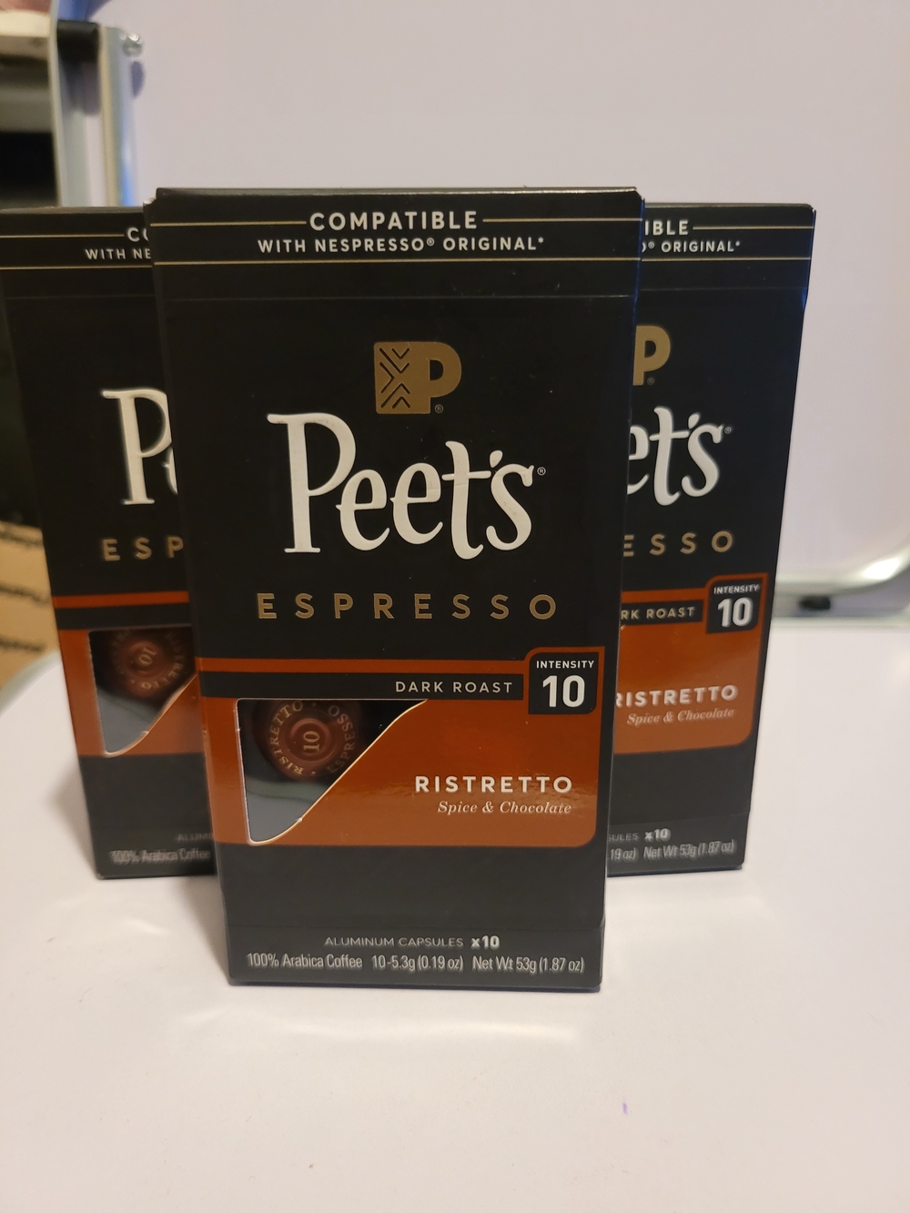 3x Peet's Espresso Ristretto Dark Roast Coffee Capsules -